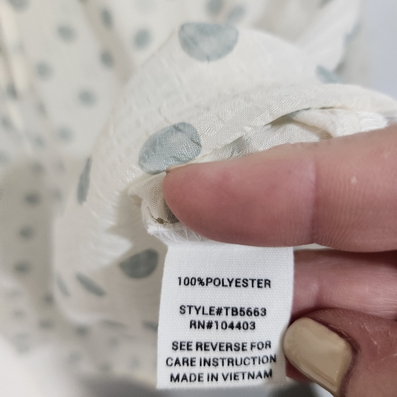 Mine Cream Polka Dot Women's Top, Size Small - Picture 3 of 8